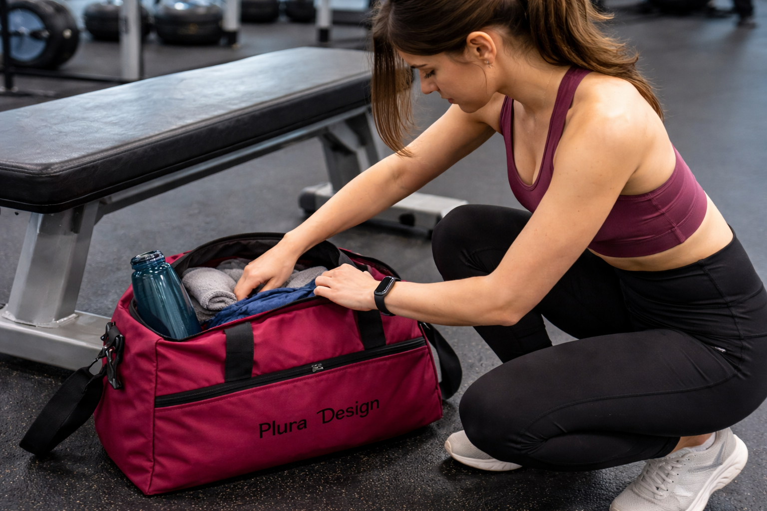 Geantă de voiaj și sport Plura Design Cappucino - Spațioasă, Rezistentă, Ideală pentru Sală și Călătorii